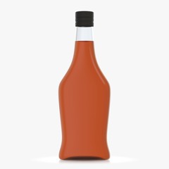 Bottle with alcohol on a white background 3d illustration