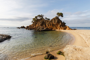 Beautiful Spanish coast in Costa Brava, Playa de Aro, Spain, near Barcelona