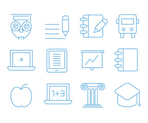 education icons, school icons