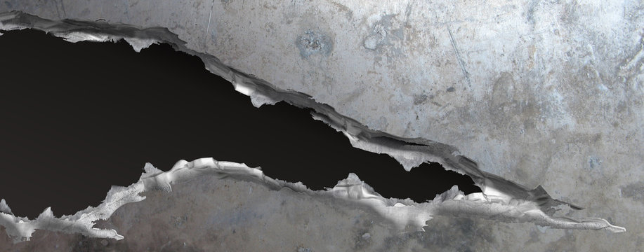D&eacute;chirure metal et fond texture acier ab&icirc;m&eacute; et rouill&eacute;