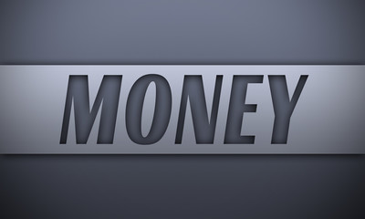 money - word on silver background