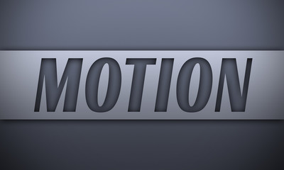 motion - word on silver background
