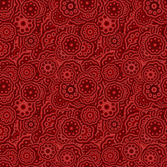 MAroon abstract seamless stylized flower pattern - vector floral wallpaper graphic