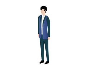 Obraz premium standing men man isometric illustration vector, isometric men,people isometric,looking men vector illustration