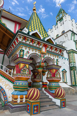 Fototapeta na wymiar Izmaylovsky Kremlin in Moscow. Traditional Russian architecture