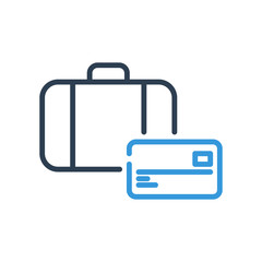 Line art. Bag and business design. Credit Card Icon vector