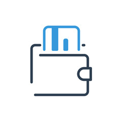 Line art. Card wallet icon illustration vector symbol