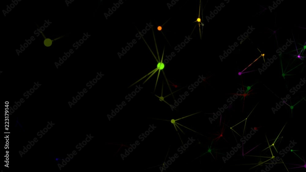Poster a color neural network. shining articulations.3d rendered abstract plexus shapes. connection and web