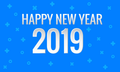 Happy New Year 2019.  new year 2019 card wallpaper background - Illustration