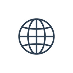 Web icon. Line internet vector. Globe symbol.