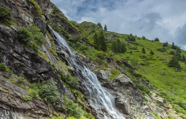 Romania Karpaty waterfall on the Transfogaraska route