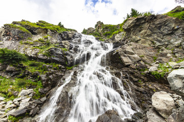 Romania Karpaty waterfall on the Transfogaraska route