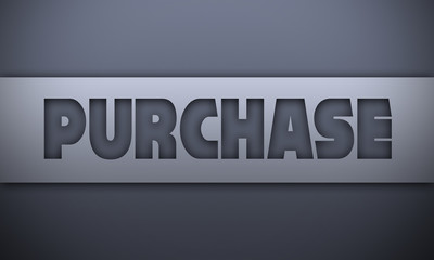 purchase - word on silver background