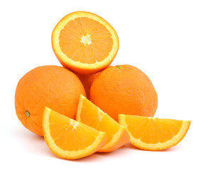 Slices of Orange Isolated on White Background