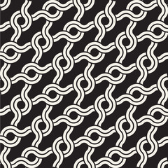 Vector seamless rounded interlacing lines pattern. Modern stylish abstract texture. Repeating geometric tiles