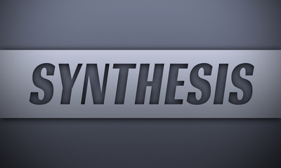 synthesis - word on silver background