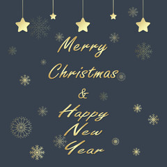 Merry Christmas, Happy New Year text illustration background