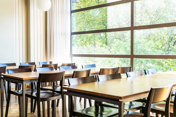 empty table and chair