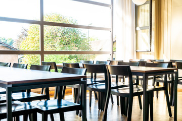 empty table and chair