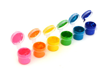 Paint color in container on white 