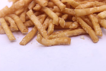salty stick cracker close up view  V3