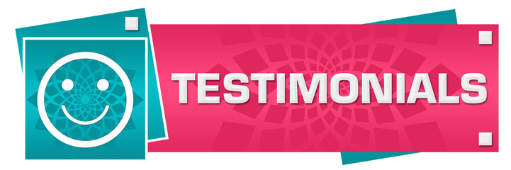 Testimonials Pink Turquoise Circular Floral Horizontal 