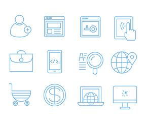 seo icons set web and mobile UI