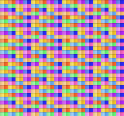 Vector Abstract Semless Pattern, Square Geometric Colorful Shapes.