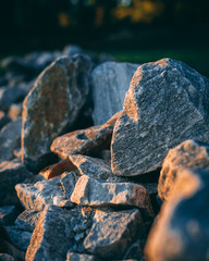 rocks in warm sun