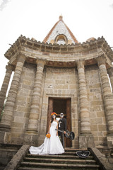 Catrin and Catrina in cemetery
