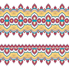Ethnic seamless border. Hand drawn illustration