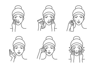 Skin care, facial cleaning procedures