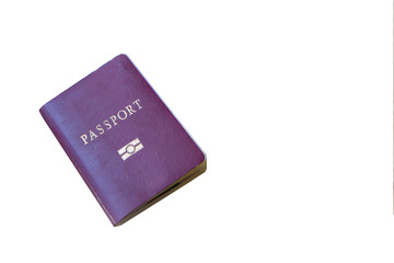 passport book image on white background for travel in holidays concept.