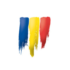 Romania flag, vector illustration on a white background.