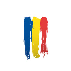 Romania flag, vector illustration on a white background.