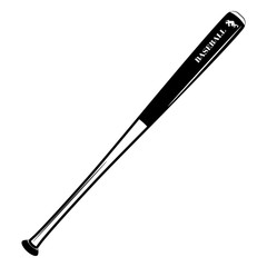 Baseball bat, black template on white vector illustration