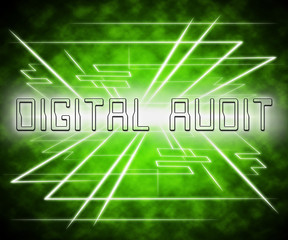 Obraz premium Digital Audit Cyber Network Examination 3d Illustration