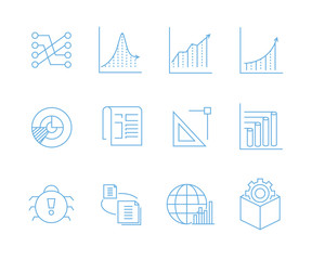 data analytics icons, data analysis