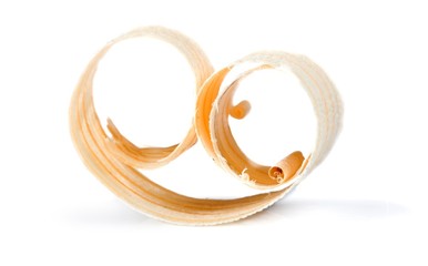 Curled up wood shavings