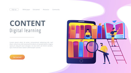 E-library concept vector illustration.