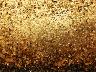 Texture of the gold leaf, Gold background, Picture from Buddha image Back