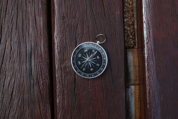 Hand with compass.