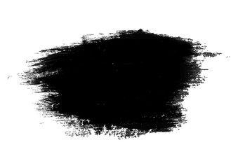 Grunge stain drawn by a large brush. Vector black brush stroke. For any of your text. Vector illustration isolated on white background.