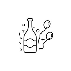 champagne and balls dusk style icon. Element of birthday party in dusk style icon for mobile concept and web apps. Thin line champagne and balls icon can be used for web and mobile