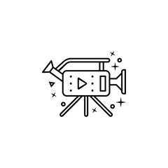 camera dusk style icon. Element of birthday party in dusk style icon for mobile concept and web apps. Thin line camera icon can be used for web and mobile