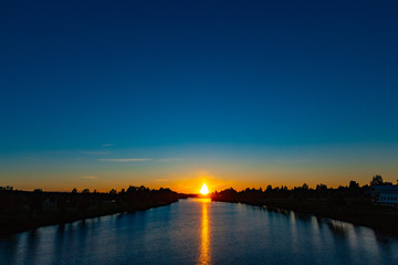 Naklejka premium Sunset over Malung, Sweden