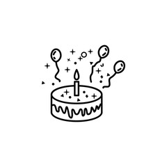 birthday cake dusk style icon. Element of birthday party in dusk style icon for mobile concept and web apps. Thin line birthday cake icon can be used for web and mobile