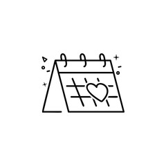 heart oncalendar dusk style icon. Element of birthday party in dusk style icon for mobile concept and web apps. Thin line heart oncalendar icon can be used for web and mobile