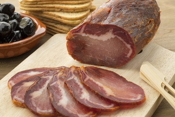  Piece of Lomo Embuchado meat and slices