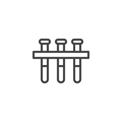 Laboratory tubes outline icon. linear style sign for mobile concept and web design. Blood analysis flask simple line vector icon. Research symbol, logo illustration. Pixel perfect vector graphics